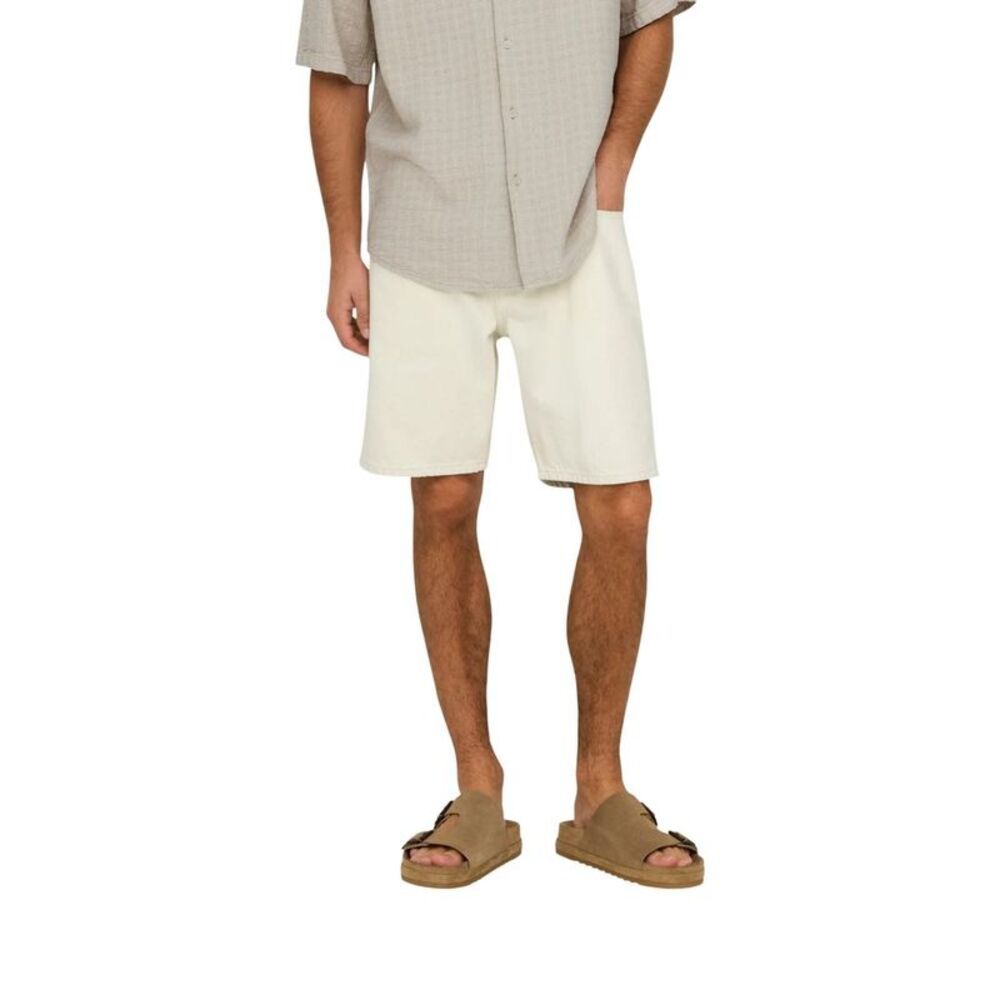 Only & Sons Beige Cotton Bermuda Men's Shorts